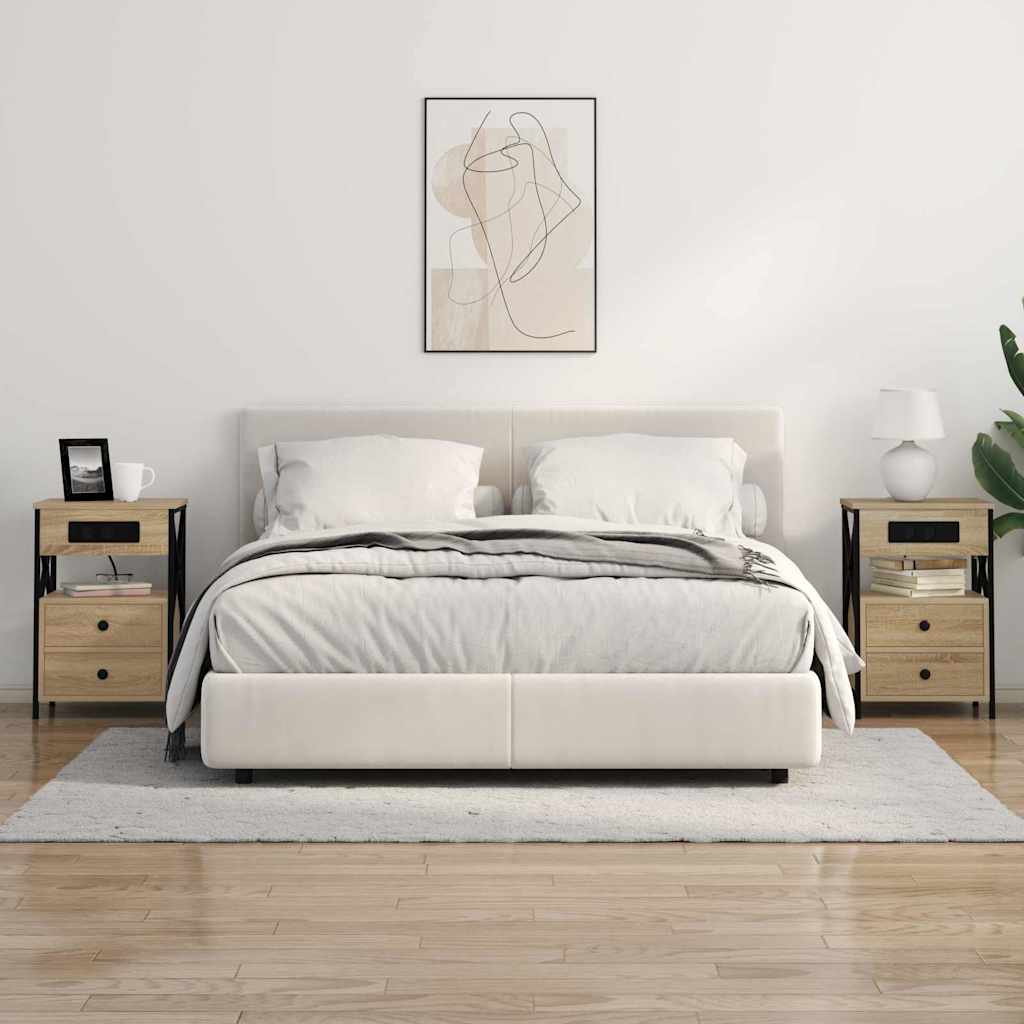 Nachttisch mit Ladestation Sonoma Eiche 40 x 31 x 60 cm