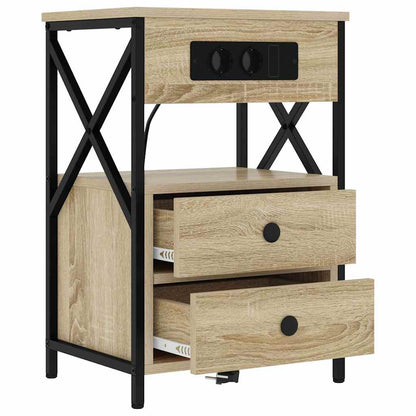 Nachttisch mit Ladestation 2 pcs Sonoma Eiche 40 x 31 x 60 cm