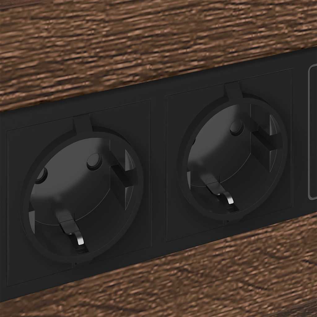 Nachttisch mit Ladestation Braunes Eichenholz 40 x 31 x 60 cm