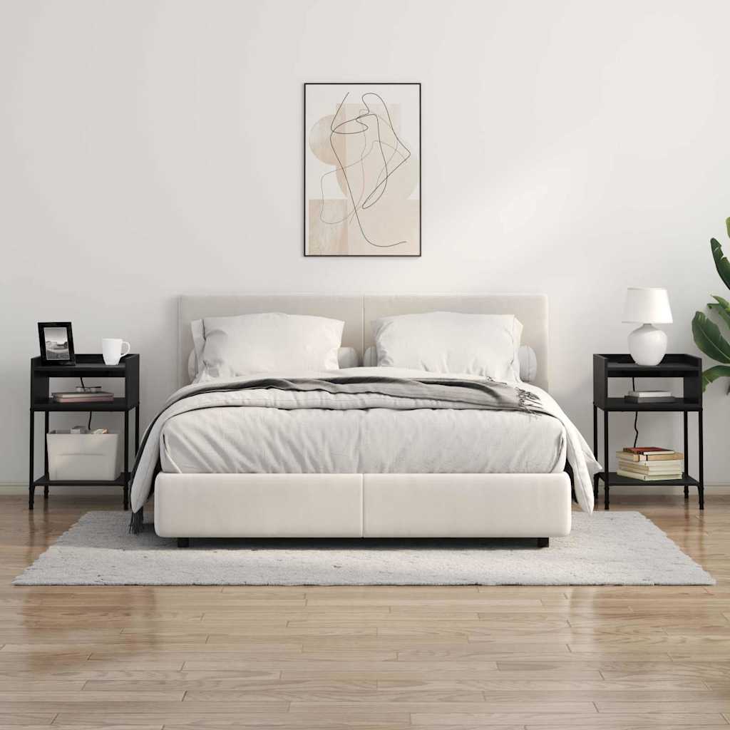 Nachttisch mit Regal 2 pcs Schwarz Eichen-Optik 40 x 40 x 61 cm