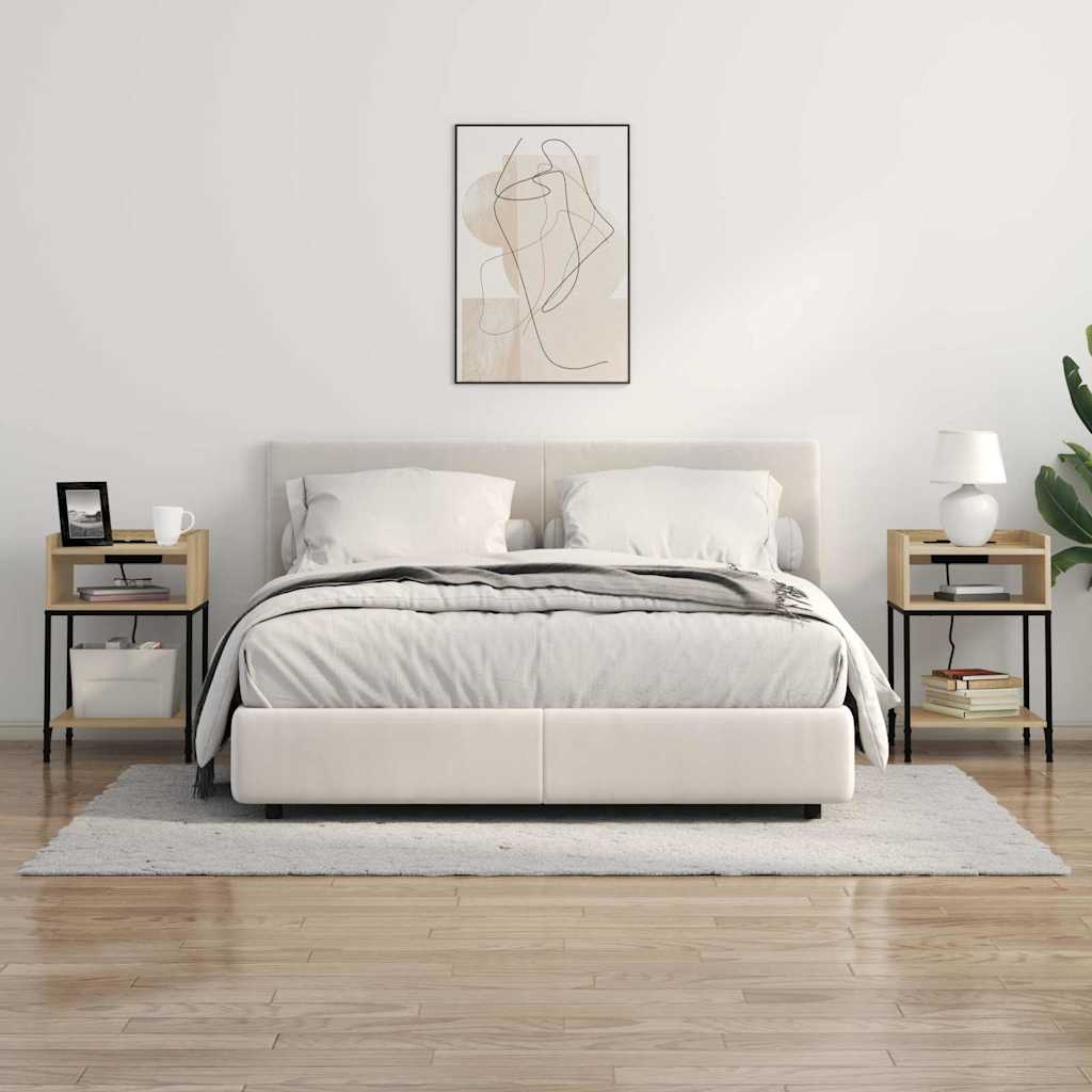 Nachttisch mit Regal Sonoma-Eiche 40 x 40 x 61 cm Holzwerkstoff