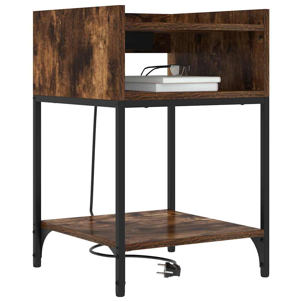 Nachttisch mit Regal Räuchereiche 40 x 40 x 61 cm Holzwerkstoff