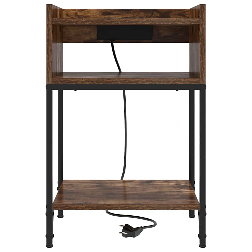 Nachttisch 2 pcs Räuchereiche 40 x 40 x 61 cm Holzwerkstoff