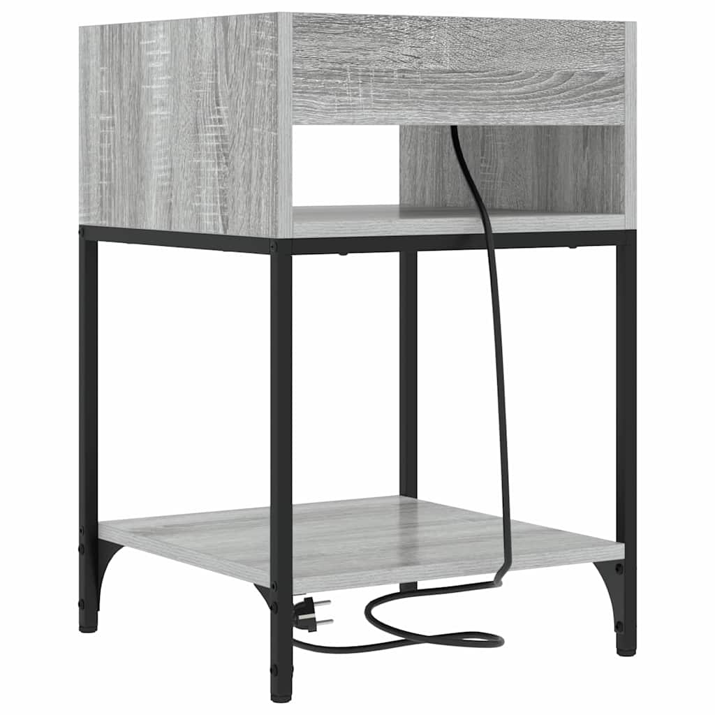 Nachttisch mit Regal Grau Sonoma 40 x 40 x 61 cm Holzwerkstoff