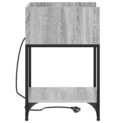 Nachttisch mit Regal Grau Sonoma 40 x 40 x 61 cm Holzwerkstoff