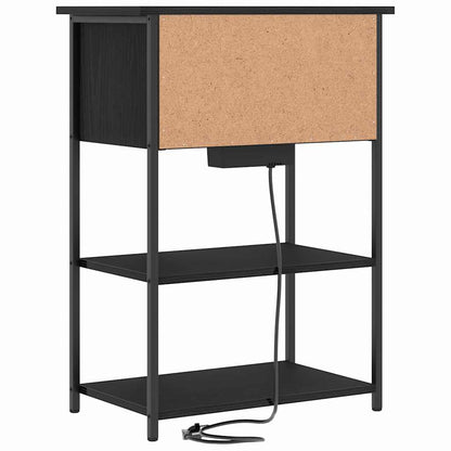 Nachttisch Schwarz Eichen-Optik 55 x 31 x 76 cm Holzwerkstoff