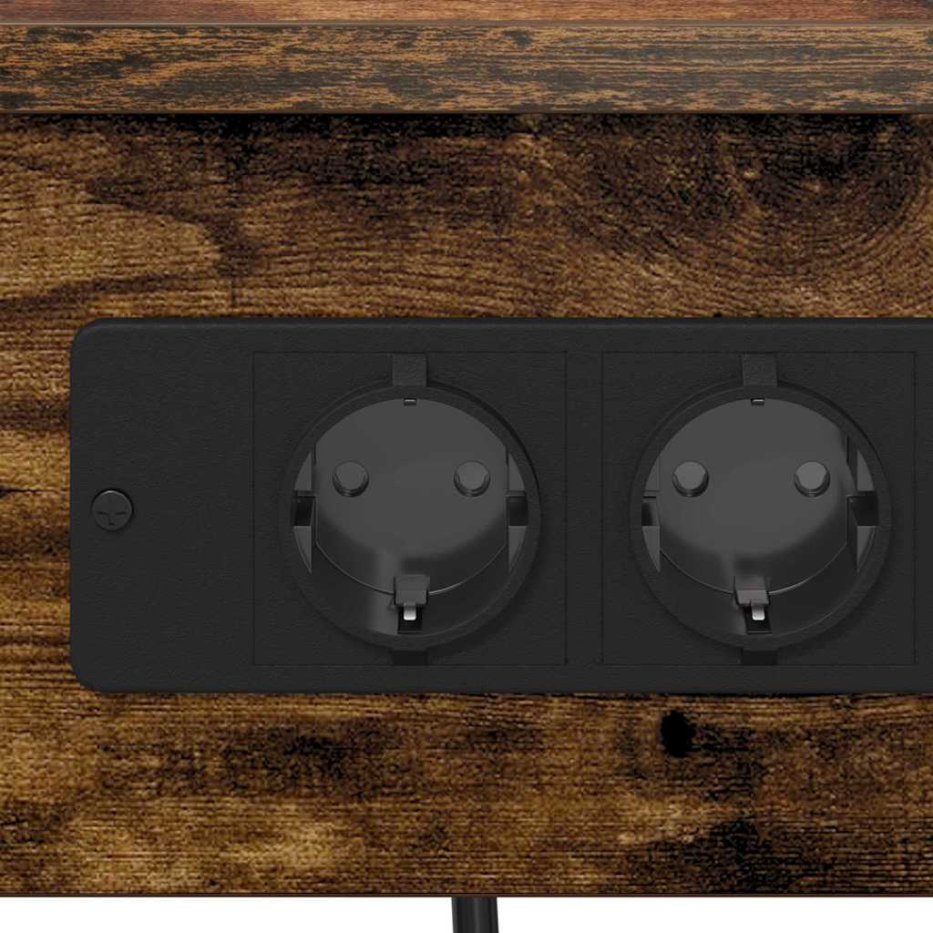 Nachttisch mit Ladestation 2 pcs Räuchereiche 41 x 31 x 51 cm