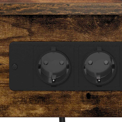 Nachttisch mit Ladestation 2 pcs Räuchereiche 41 x 31 x 51 cm