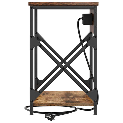 Nachttisch mit Ladestation 2 pcs Räuchereiche 41 x 31 x 51 cm