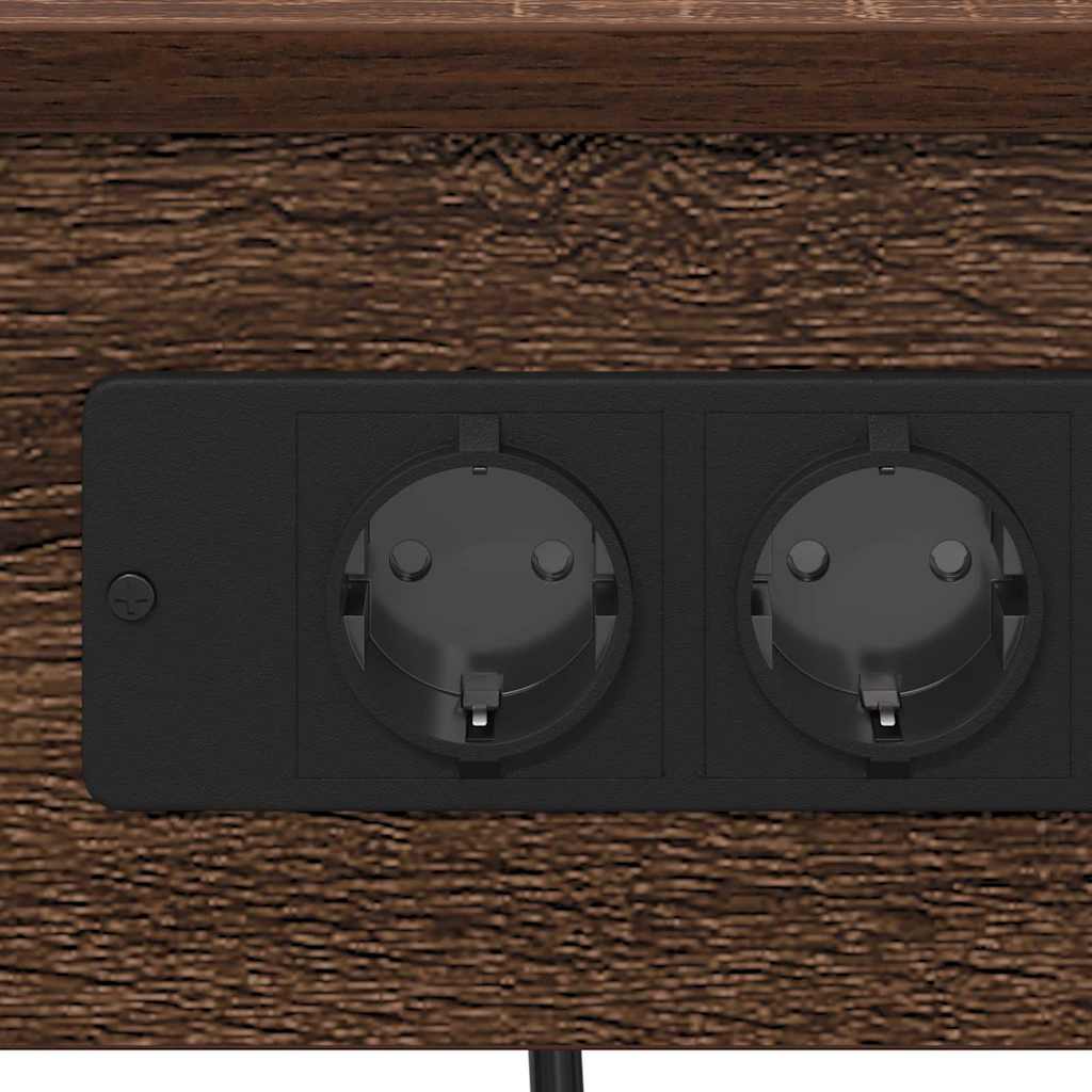 Nachttisch mit Ladestation Braune Eiche 41 x 31 x 51 cm