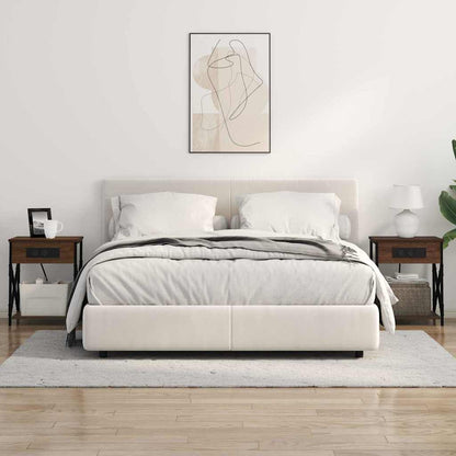 Nachttisch mit Ladestation 2 pcs Braune Eiche 41 x 31 x 51 cm