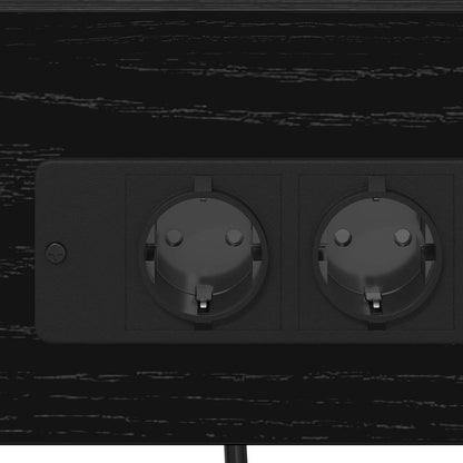 Nachttisch mit Regal 2 pcs Schwarz Eichen-Optik 41 x 31 x 76 cm