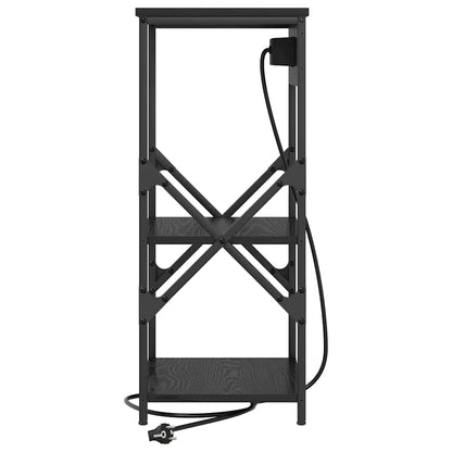 Nachttisch mit Regal 2 pcs Schwarz Eichen-Optik 41 x 31 x 76 cm