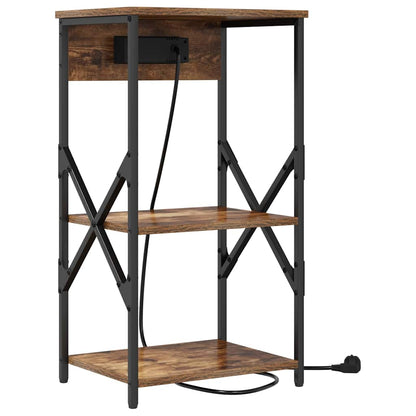 Nachttisch mit Regal Räuchereiche 41 x 31 x 76 cm Holzwerkstoff