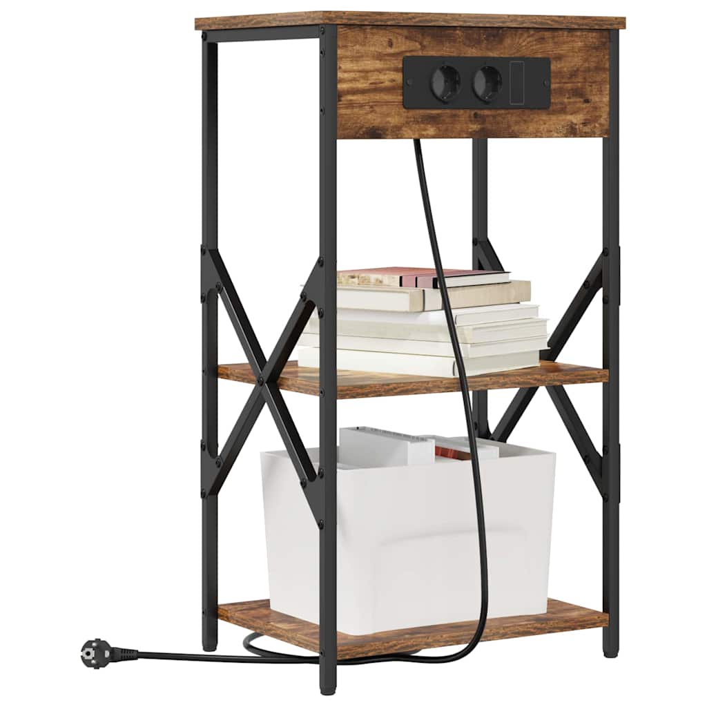 Nachttisch mit Regal Räuchereiche 41 x 31 x 76 cm Holzwerkstoff