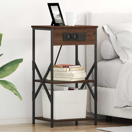 Nachttisch Braun Eichen-Optik 41 x 31 x 76 cm Holzwerkstoff