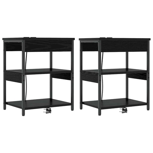 Nachttisch 2 pcs Schwarze Eiche Holzwerkstoff