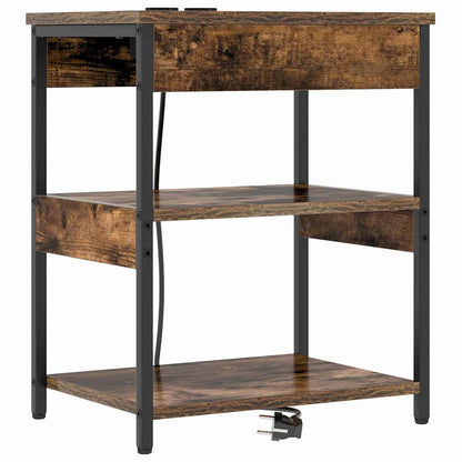 Nachttisch 2 pcs Räuchereiche Holzwerkstoff