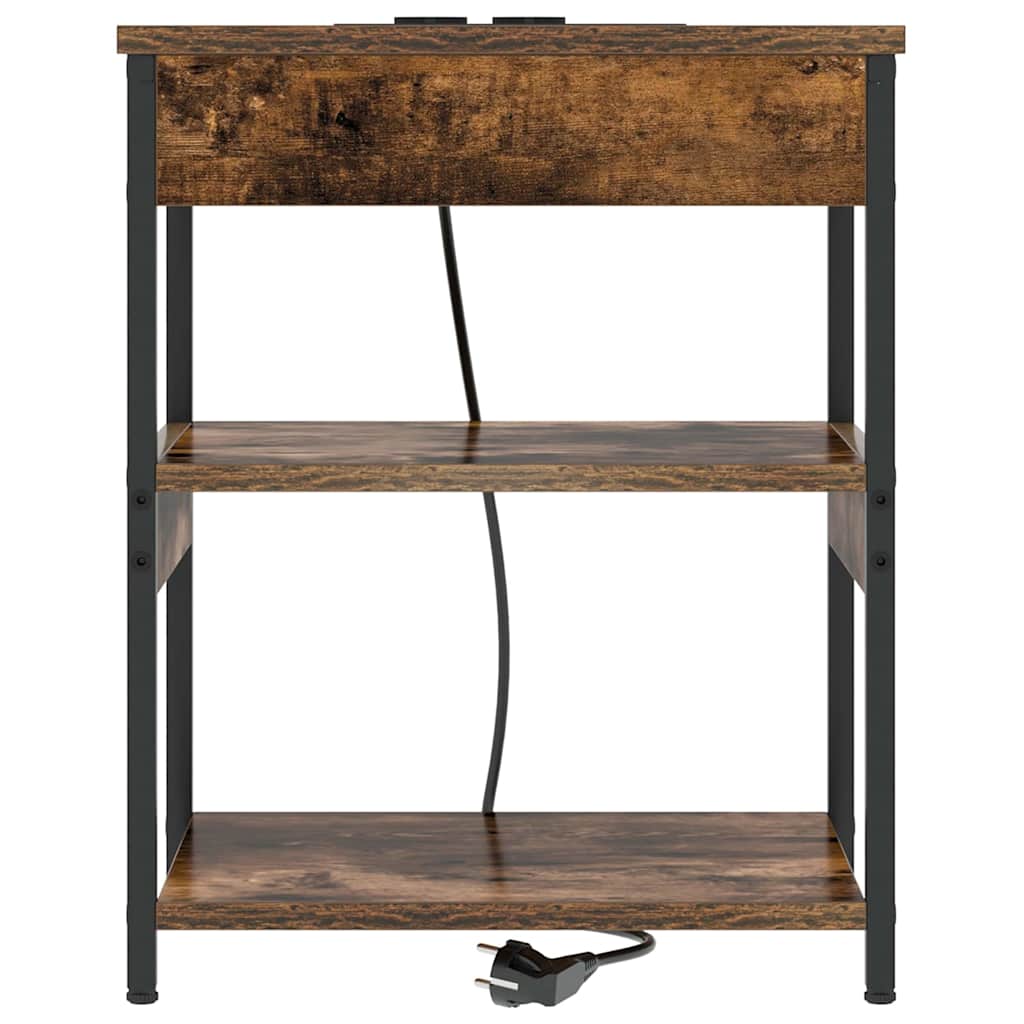 Nachttisch 2 pcs Räuchereiche Holzwerkstoff