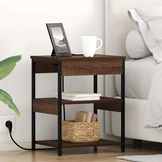 Nachttisch 2 pcs Braune Eiche Holzwerkstoff