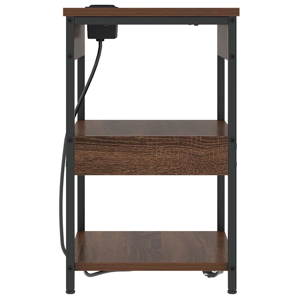 Nachttisch 2 pcs Braune Eiche Holzwerkstoff