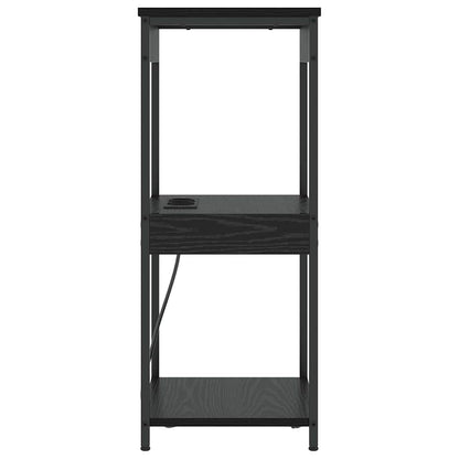 Nachttisch mit Ladestation Schwarz Eichen-Optik Holzwerkstoff