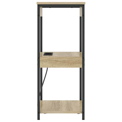 Nachttisch mit Ladestation mit Regal Sonoma-Eiche Holzwerkstoff