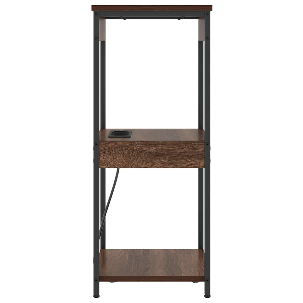 Nachttisch mit Ladestation Braun Eichen-Optik Holzwerkstoff