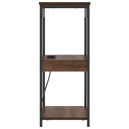 Nachttisch mit Ladestation Braun Eichen-Optik Holzwerkstoff