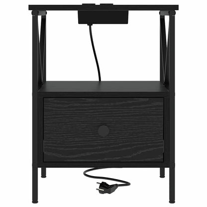 Nachttisch Schwarz Eichen-Optik 41,5 x 40,5 x 55 cm