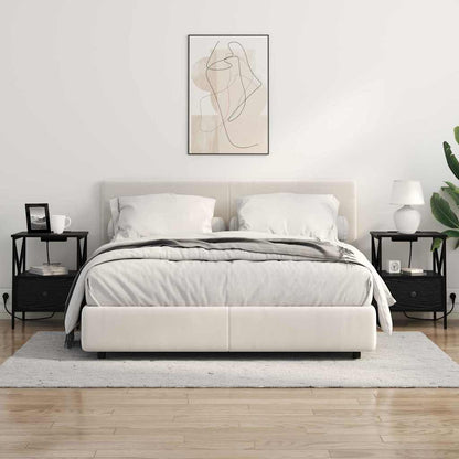 Nachttisch Schwarz Eichen-Optik 41,5 x 40,5 x 55 cm