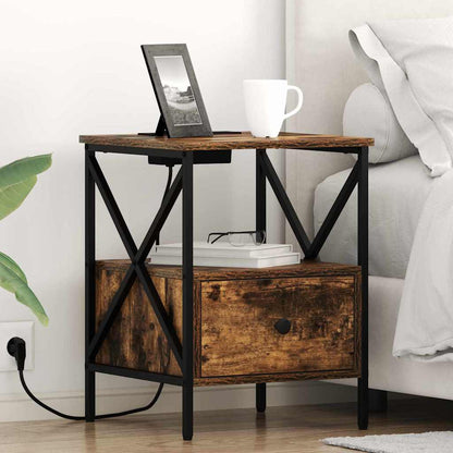 Nachttisch Räuchereiche 41,5 x 40,5 x 55 cm Holzwerkstoff