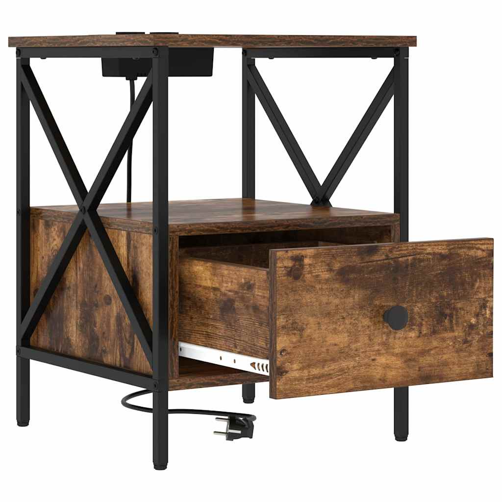 Nachttisch Räuchereiche 41,5 x 40,5 x 55 cm Holzwerkstoff