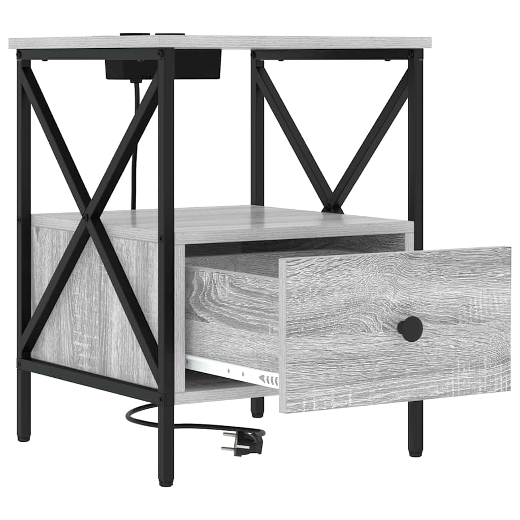 Nachttisch Grau Sonoma 41,5 x 40,5 x 55 cm Holzwerkstoff