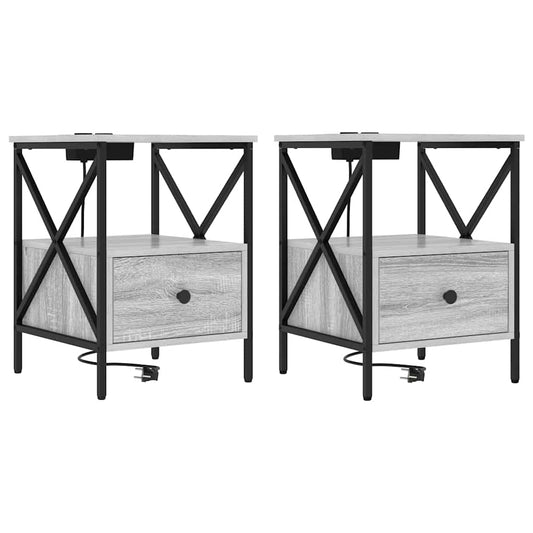 Nachttisch Grau Sonoma 41,5 x 40,5 x 55 cm Holzwerkstoff