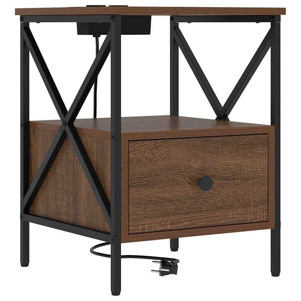 Nachttisch Braun Eichen-Optik 41,5 x 40,5 x 55 cm Holzwerkstoff