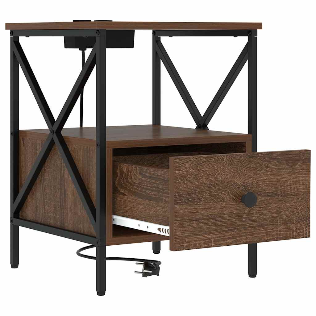 Nachttisch Braun Eichen-Optik 41,5 x 40,5 x 55 cm Holzwerkstoff