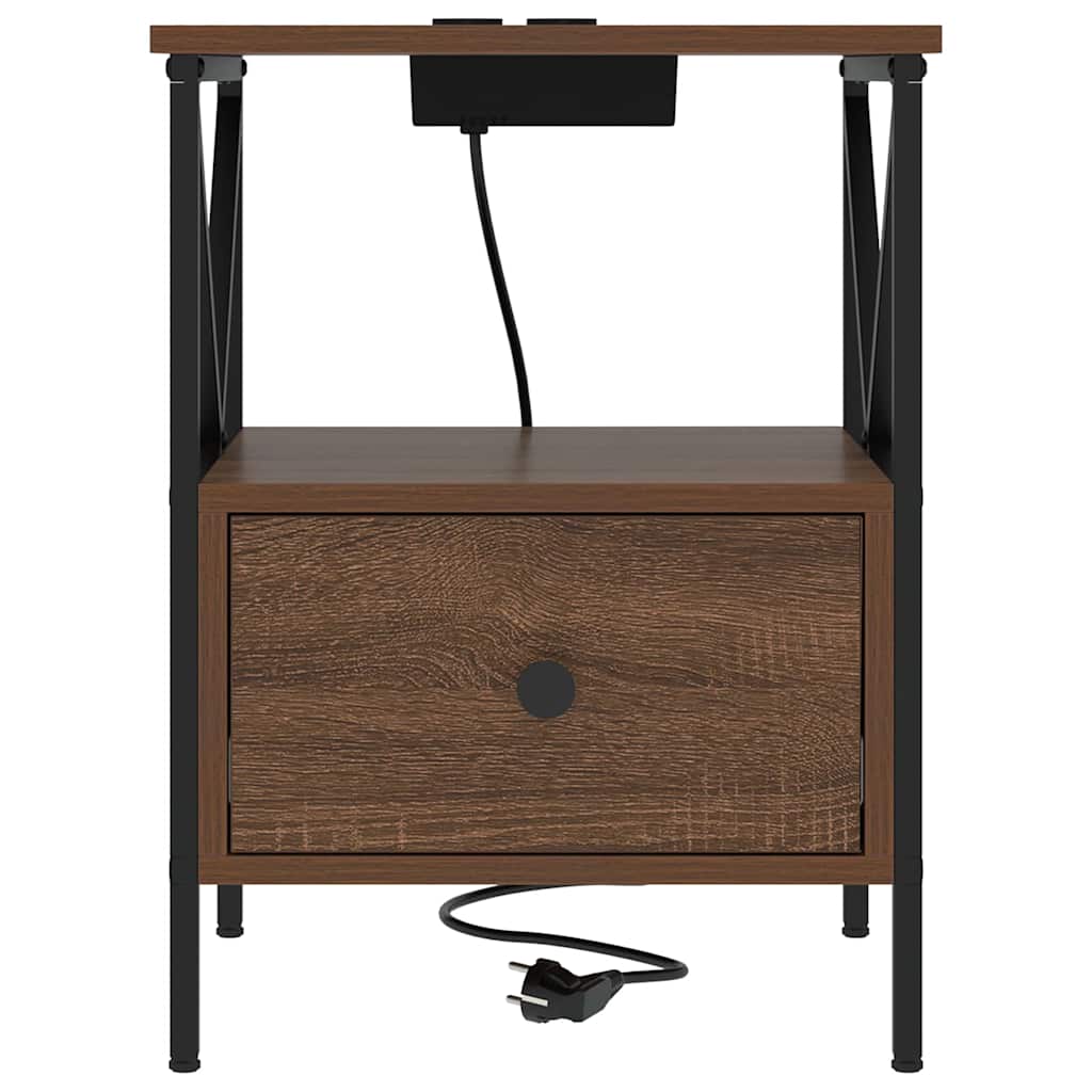 Nachttisch Braun Eichen-Optik 41,5 x 40,5 x 55 cm Holzwerkstoff