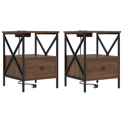 Nachttisch Braun Eichen-Optik 41,5 x 40,5 x 55 cm Holzwerkstoff