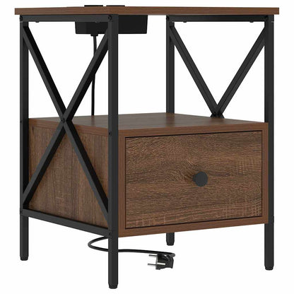 Nachttisch Braun Eichen-Optik 41,5 x 40,5 x 55 cm Holzwerkstoff