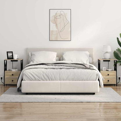 Nachttisch mit Ladestation Sonoma-Eiche Holzwerkstoff