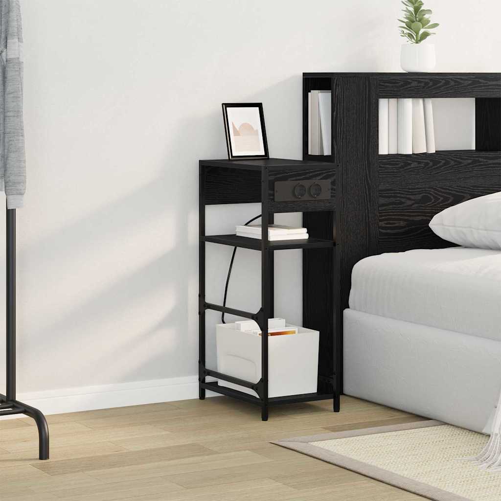 Nachttisch Schwarze Eiche 40 x 27 x 76 cm Holzwerkstoff