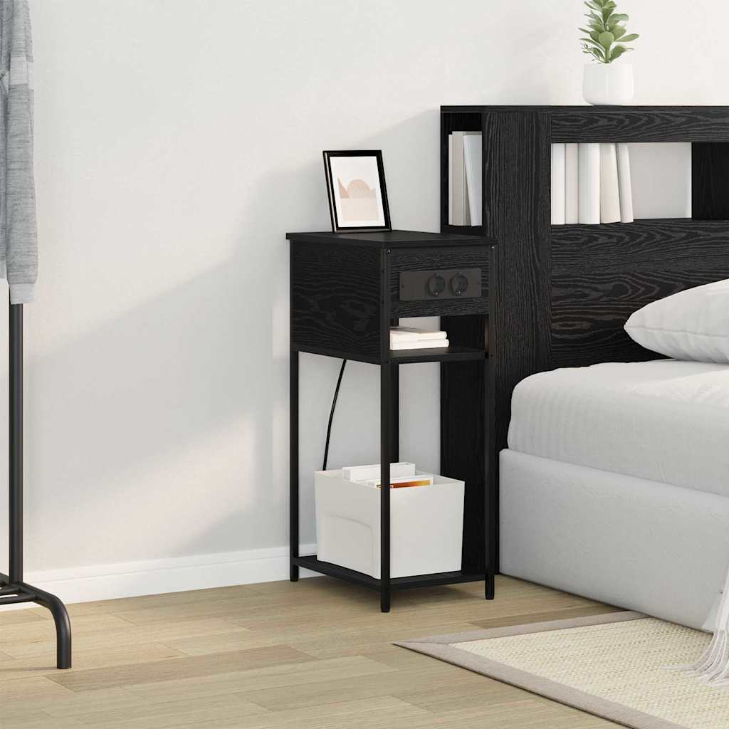 Nachttisch Schwarze Eiche 41 x 28 x 76 cm Holzwerkstoff