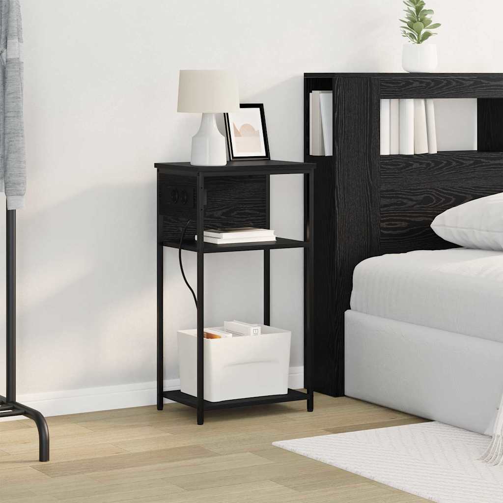 Nachttisch Schwarze Eiche 41 x 28 x 76 cm Holzwerkstoff