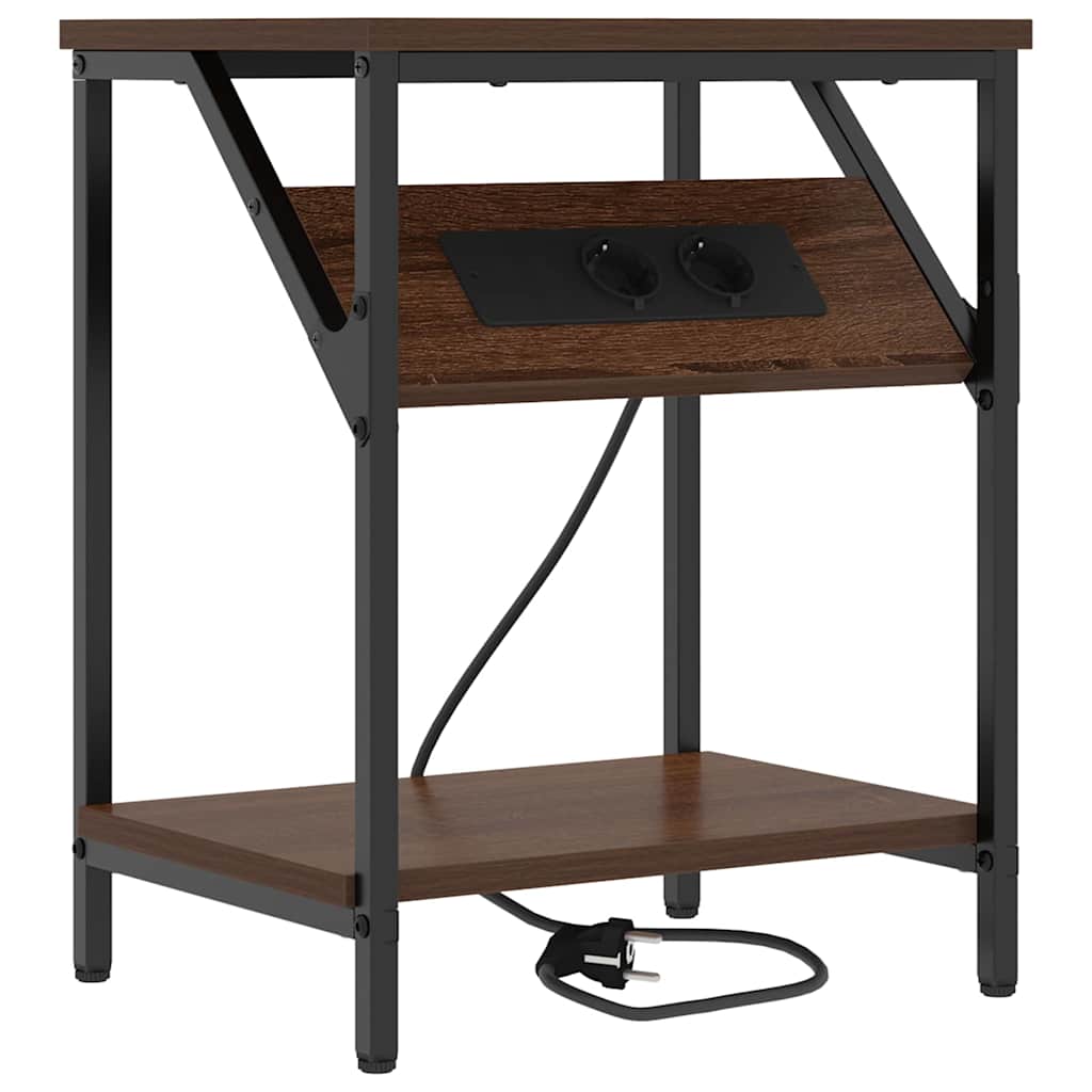 Nachttisch 2 pcs Braune Eiche 38 x 30 x 48 cm Holzwerkstoff