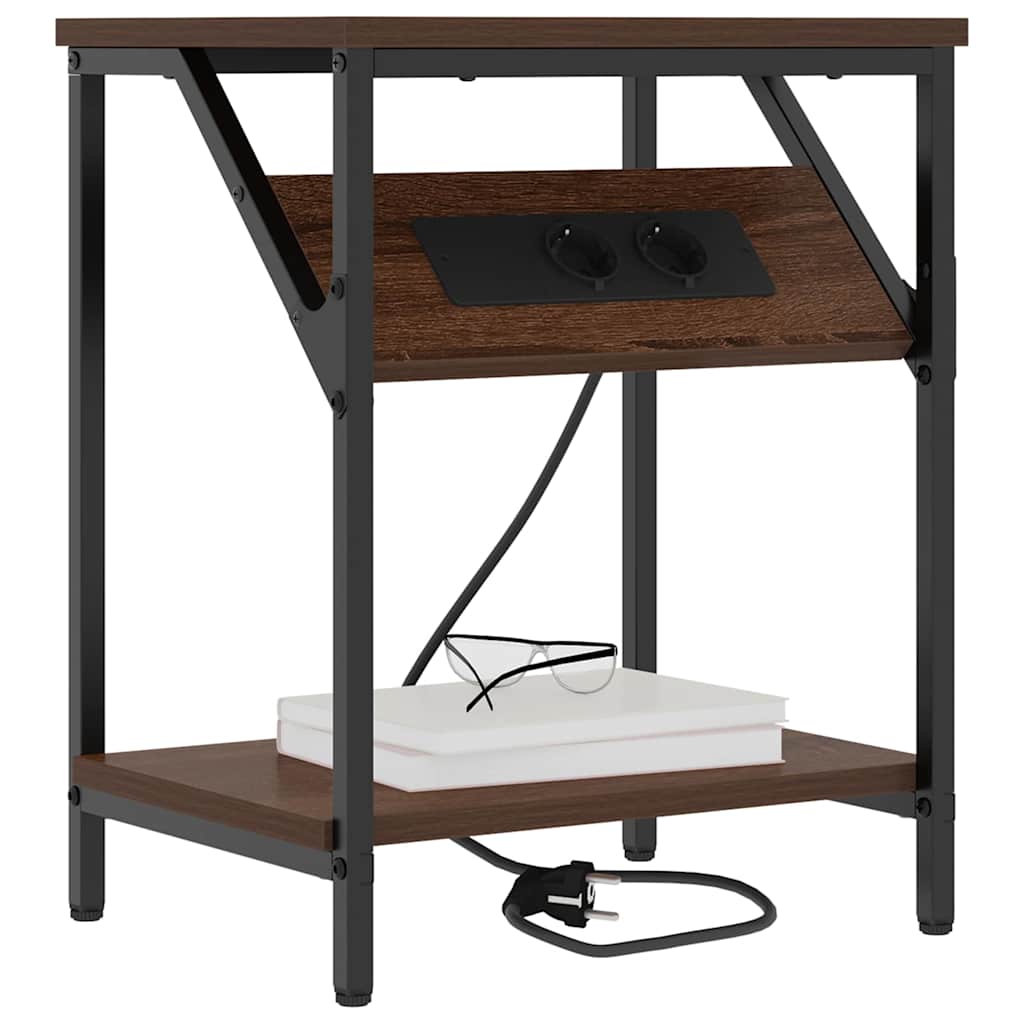 Nachttisch 2 pcs Braune Eiche 38 x 30 x 48 cm Holzwerkstoff