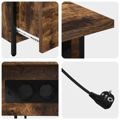 Nachttisch Räuchereiche 60 x 30 x 61 cm Holzwerkstoff