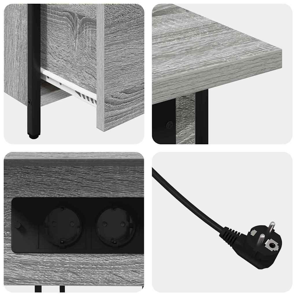 Nachttisch Grau Sonoma 60 x 30 x 61 cm Holzwerkstoff