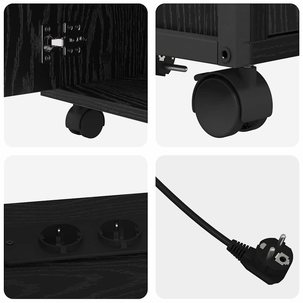 Büroschrank mit Lademöglichkeit Schwarze Eiche 61 x 46 x 67 cm