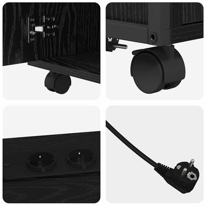 Büroschrank mit Lademöglichkeit Schwarze Eiche 61 x 46 x 67 cm